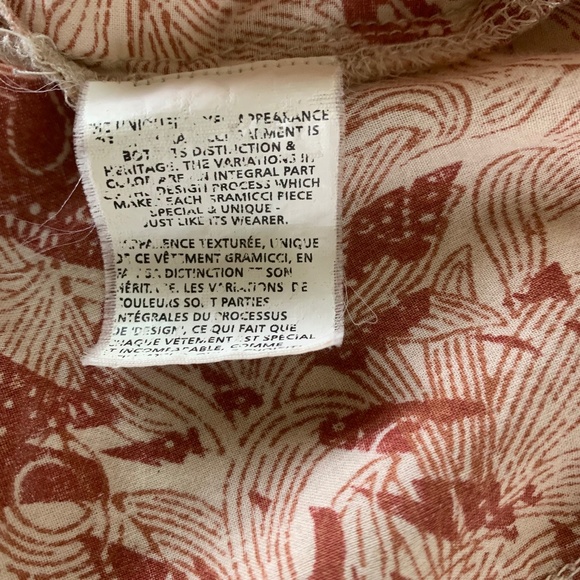 Y2K 100% cotton cap sleeve abstract pattern summer button down sz small Gramicci - Picture 9 of 12